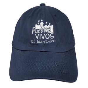 EMPRN Men's Slideback Hat Blue OSFA Embroidered El Salvador Pueblos Vivos Logo